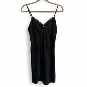 Y2K Apt 9 Black Lace Trim Satin Mini Slip Dress